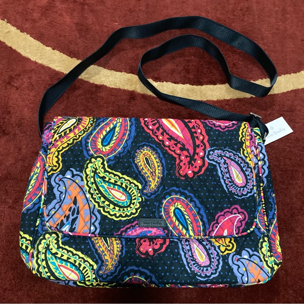 Vera Bradley Essential Messenger Bag in Twilight Paisley